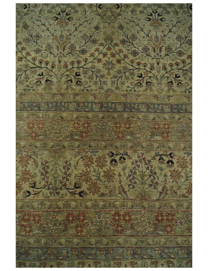 Traditional Persian Camel And Brown Hand Knotted Wool Area Rug.