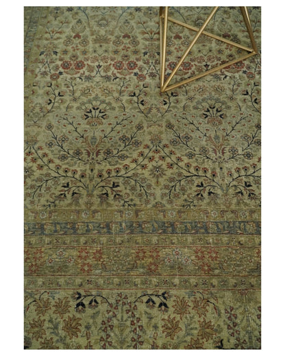 Traditional Persian Camel And Brown Hand Knotted Wool Area Rug.