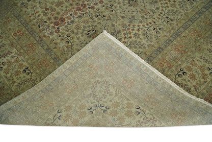Traditional Persian Camel And Brown Hand Knotted Wool Area Rug.