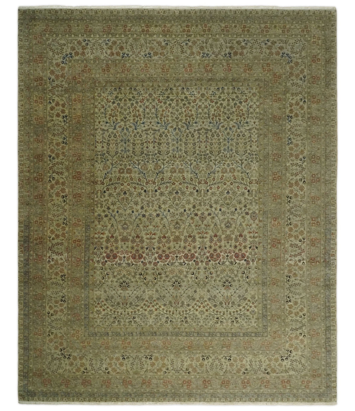 Traditional Persian Camel And Brown Hand Knotted Wool Area Rug.