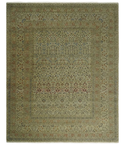 Traditional Persian Camel And Brown Hand Knotted Wool Area Rug.