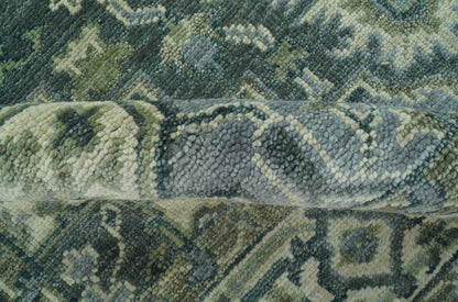 Hand Knotted Ivory, and Shades of Gray Traditional Custom made wool rug.