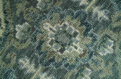 Hand Knotted Ivory, and Shades of Gray Traditional Custom made wool rug.