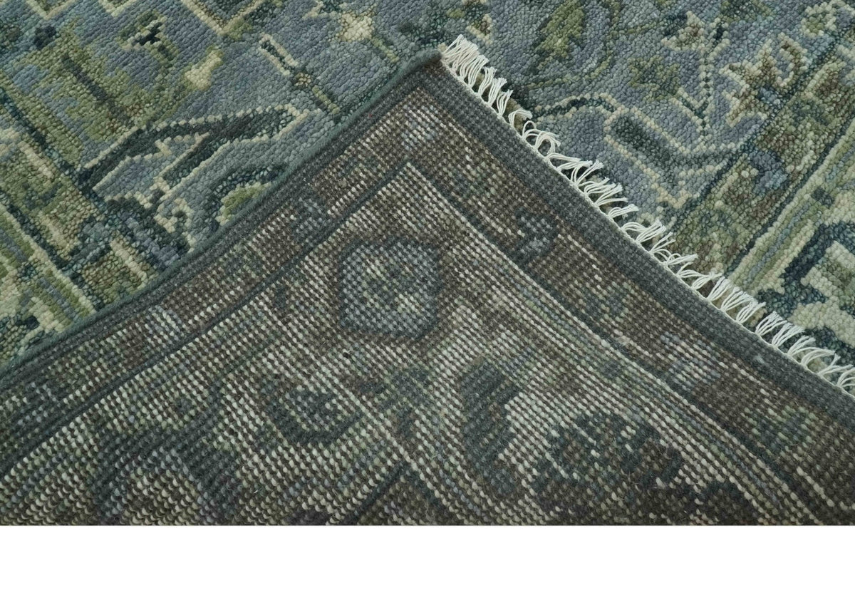 Hand Knotted Ivory, and Shades of Gray Traditional Custom made wool rug.