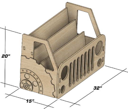 AARON- Jeep Inspired Bookshelf