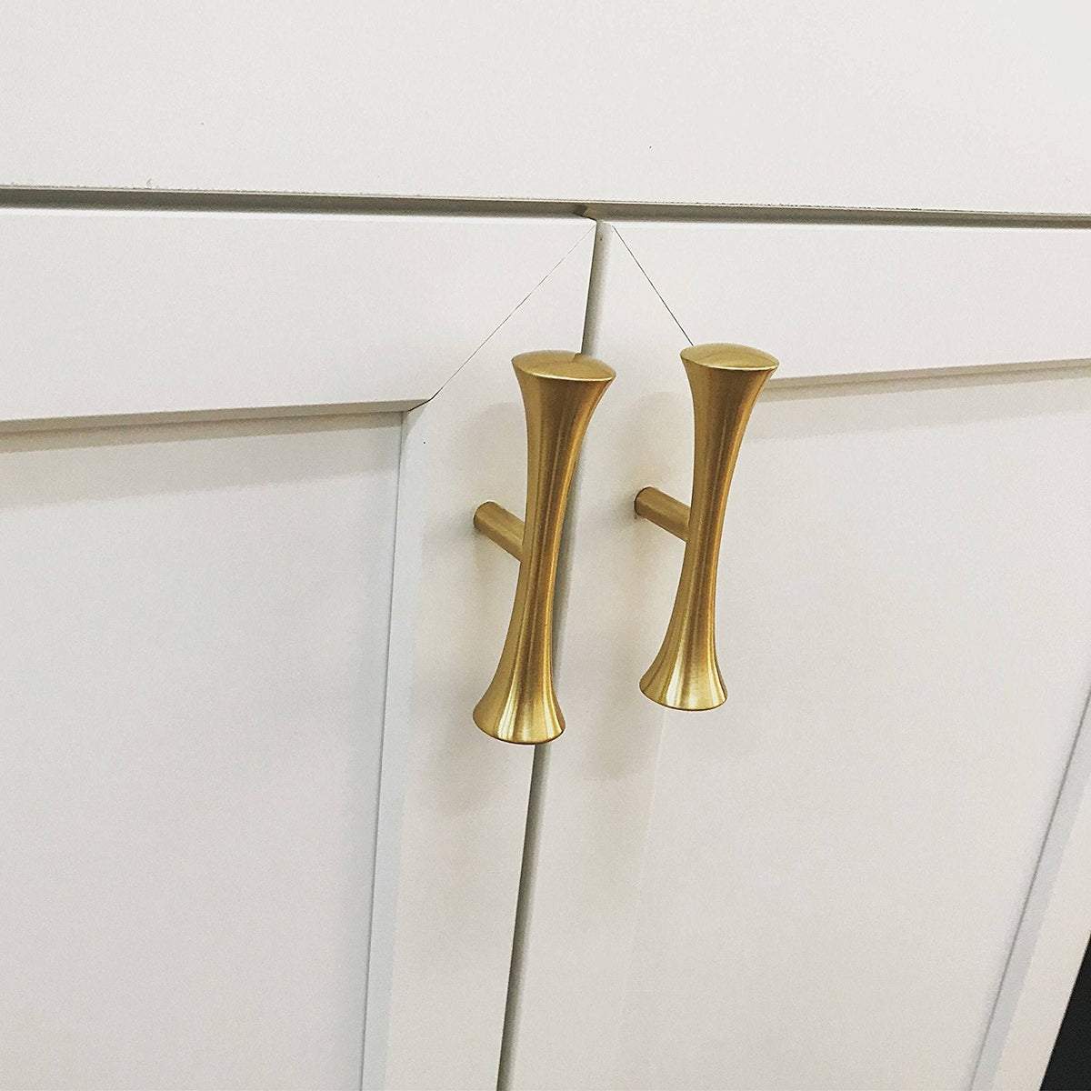 Satin Gold "Century" MCM 01 Drawer Pull - Cabinet Hardware.