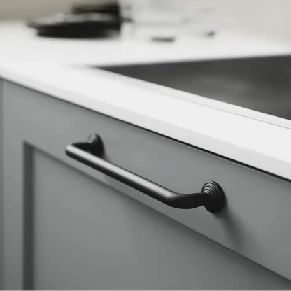 Matte Black "Motion" Knob and Drawer Pull.
