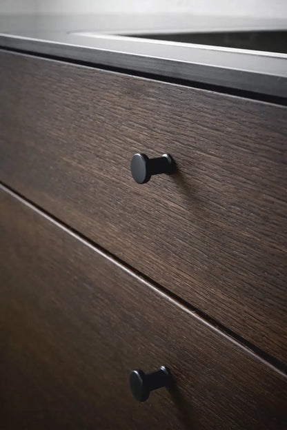Matte Black "Gate" Knob and Drawer Pull.