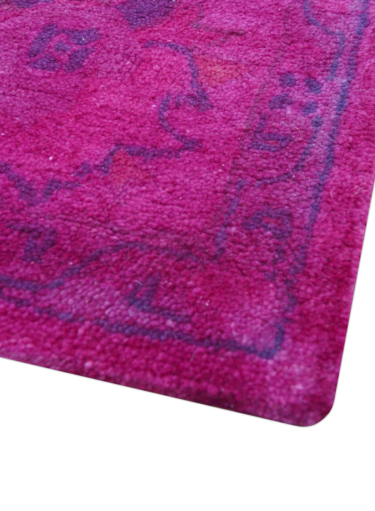 Custom Made Overdyed Pink Traditional Oushak Hand Tufted Wool Area Rug.