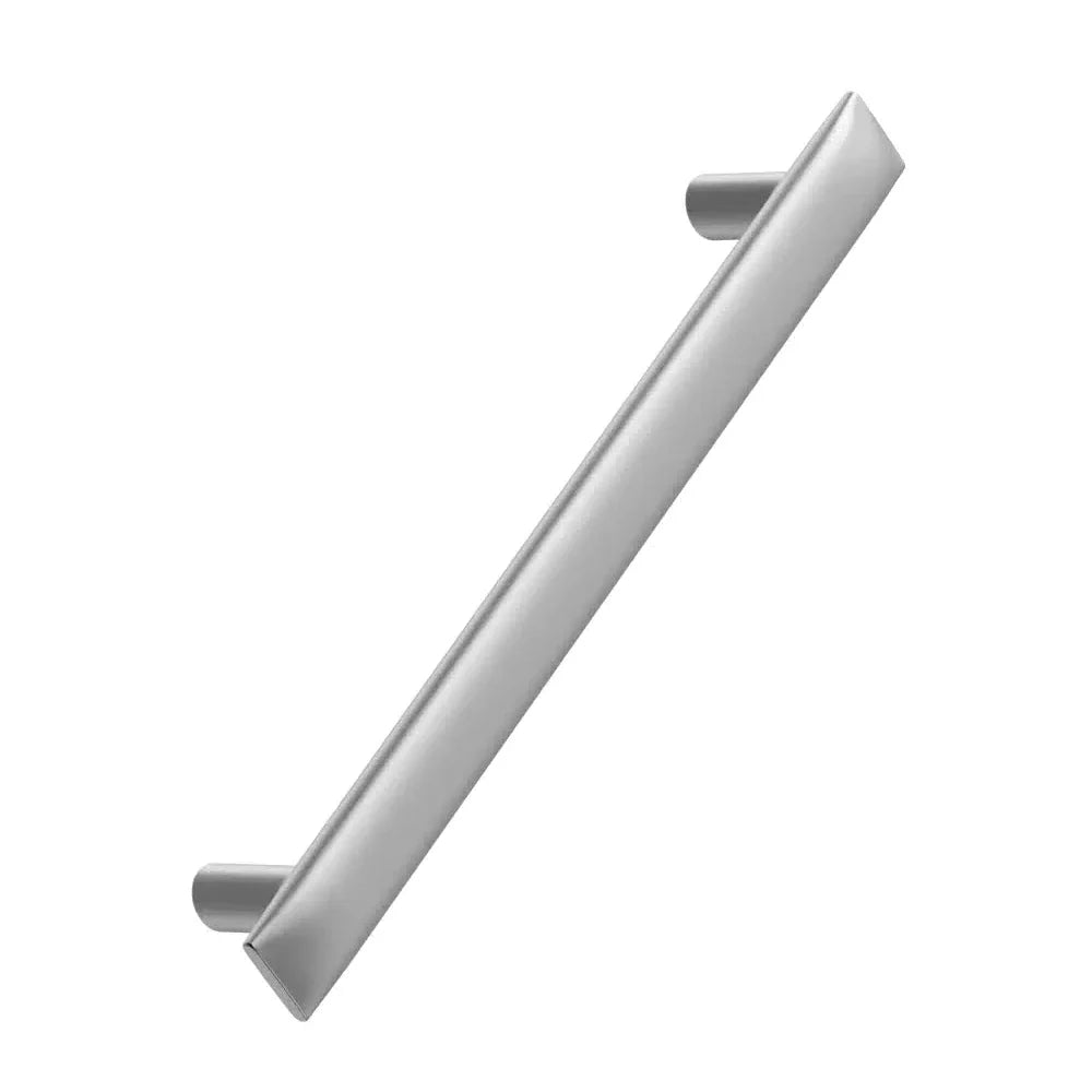 Satin Steel "Flow" T-Bar Cabinet Knob and Drawer Pull.