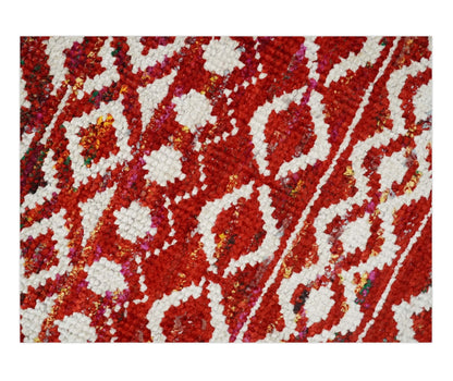 4x6 and 9x12 Hand Knotted Rust and White Modern Contemporary Southwestern Tribal Trellis Recycled Silk Area Rug | OP7.