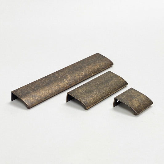 Tab Antique Brass "Edge" Finger Drawer Pulls