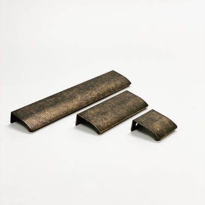 Tab Antique Brass "Edge" Finger Drawer Pulls