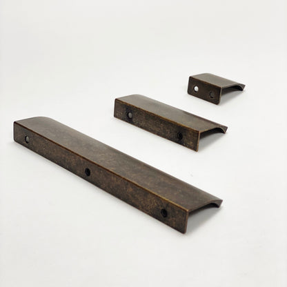 Tab Antique Brass "Edge" Finger Drawer Pulls