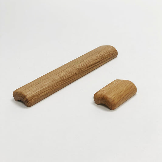 Lacquered Oak "Glove" Wood Drawer Handles