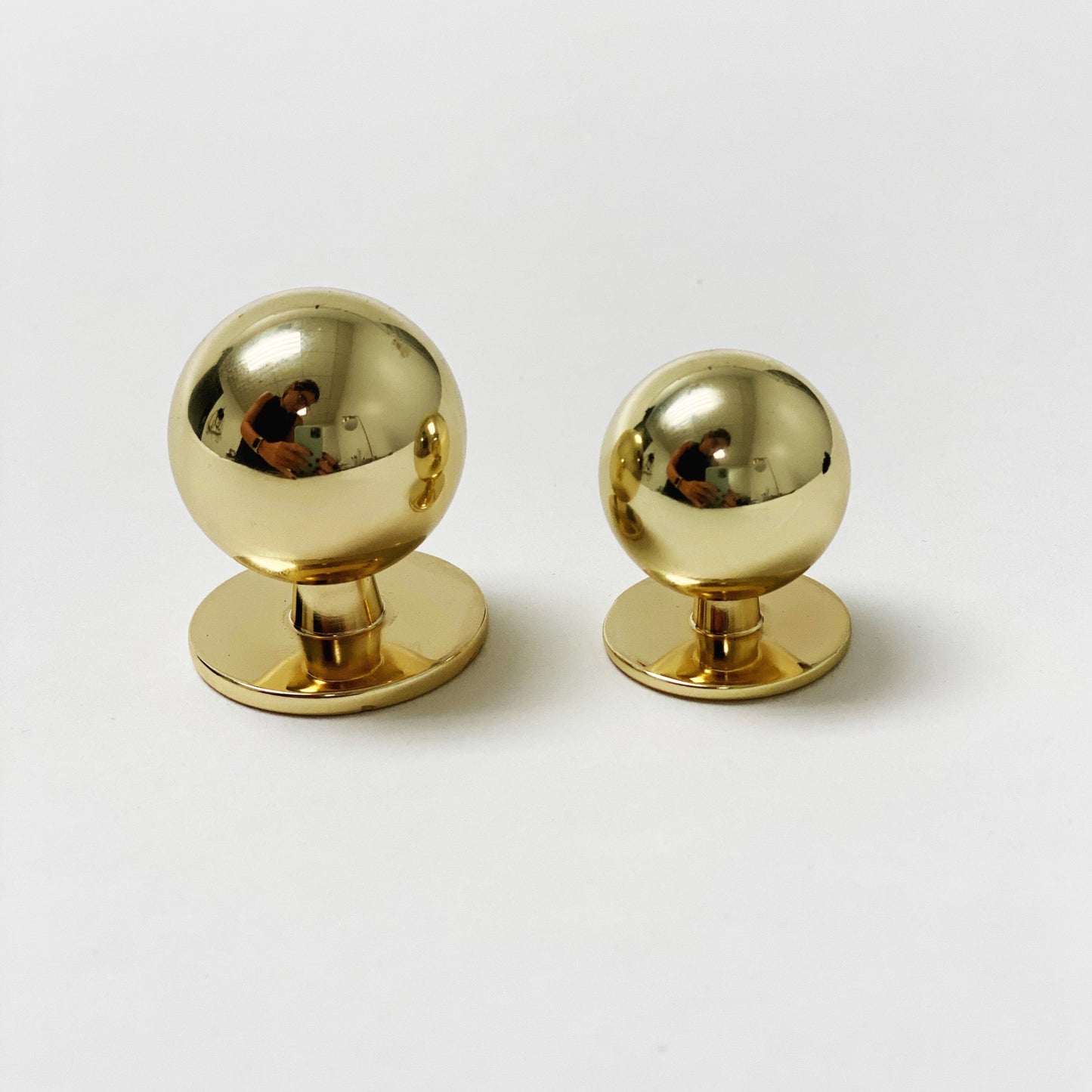 Polished Brass "Chandler" Ball Round Cabinet Knob.