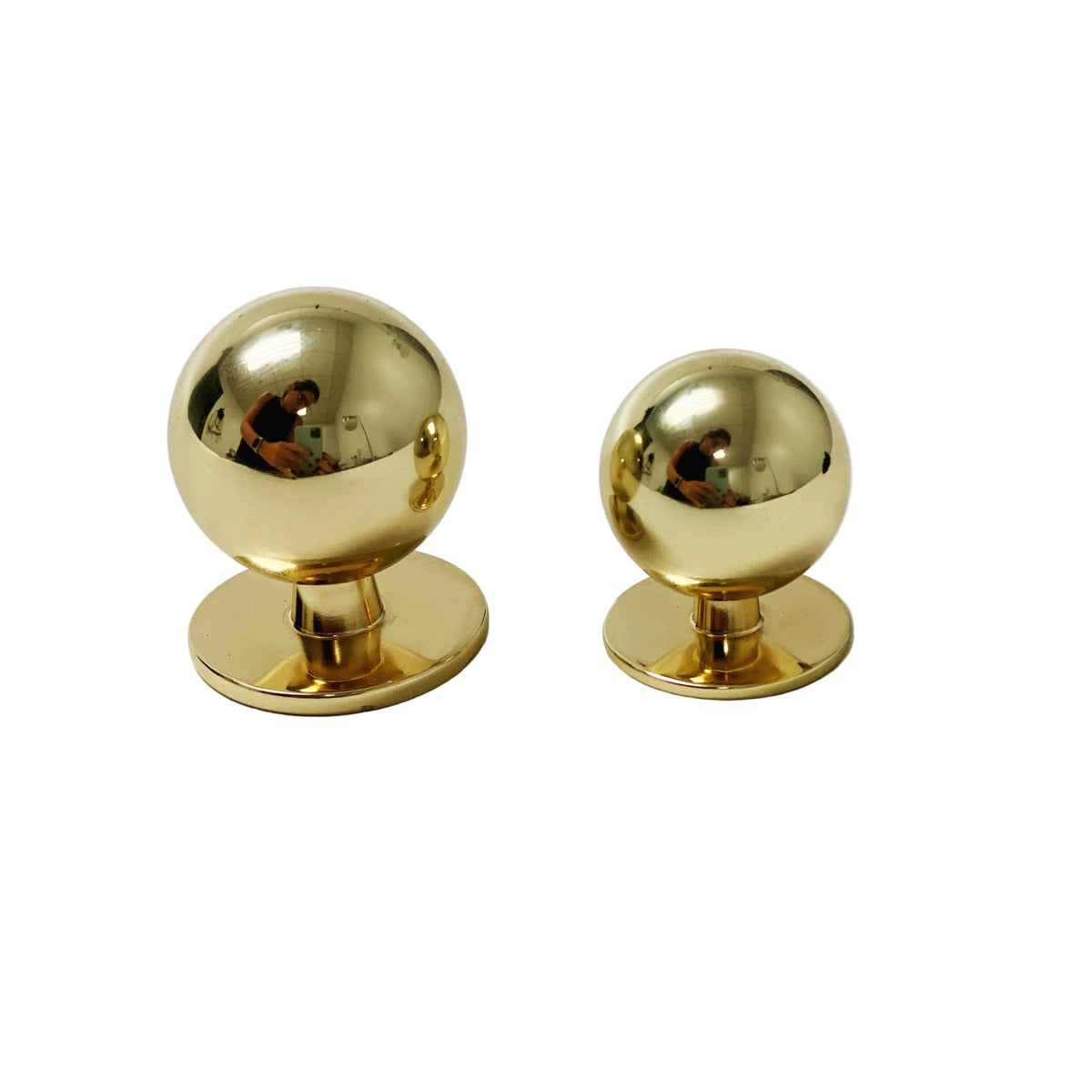 Polished Brass "Chandler" Ball Round Cabinet Knob.
