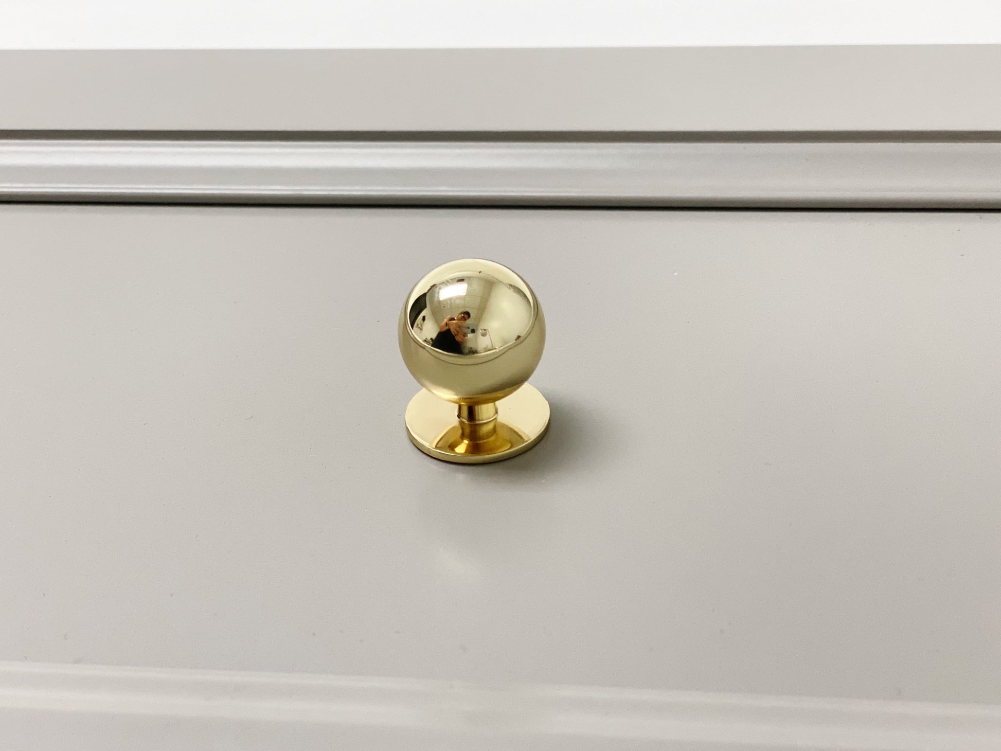 Polished Brass "Chandler" Ball Round Cabinet Knob.