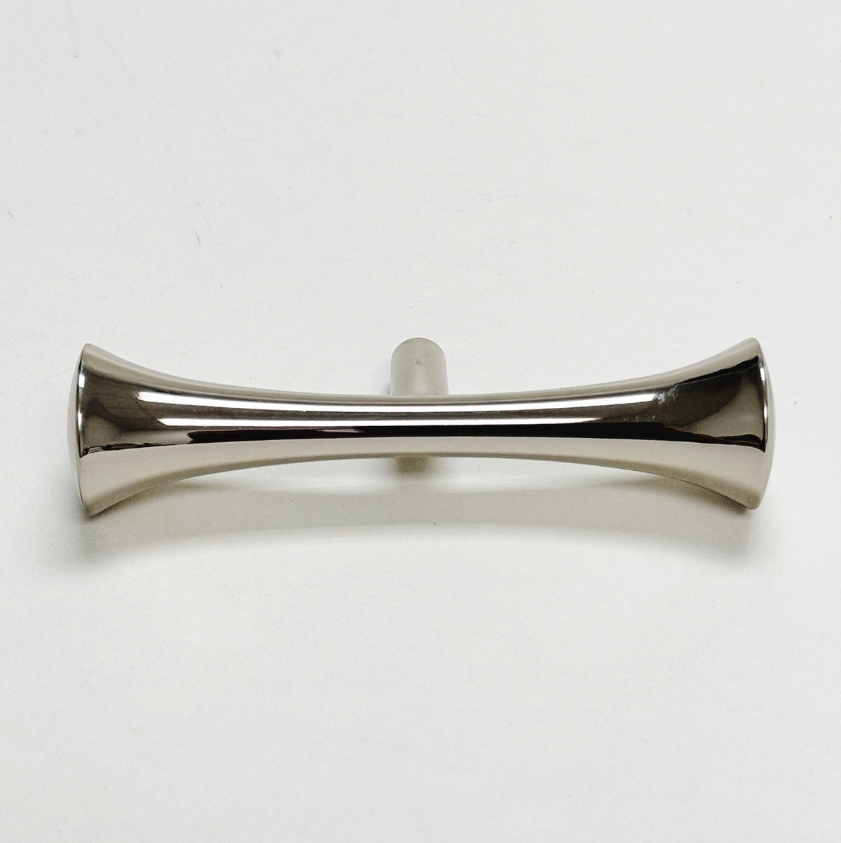 Hourglass "MCM 01" Polished Nickel Mid-Century Cabinet Pull.