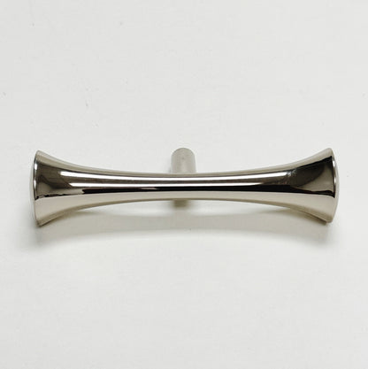 Hourglass "MCM 01" Polished Nickel Mid-Century Cabinet Pull.