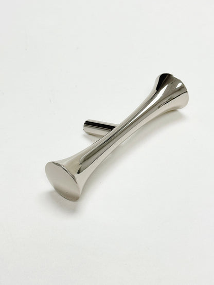 Hourglass "MCM 01" Polished Nickel Mid-Century Cabinet Pull.