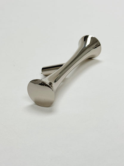 Hourglass "MCM 01" Polished Nickel Mid-Century Cabinet Pull.