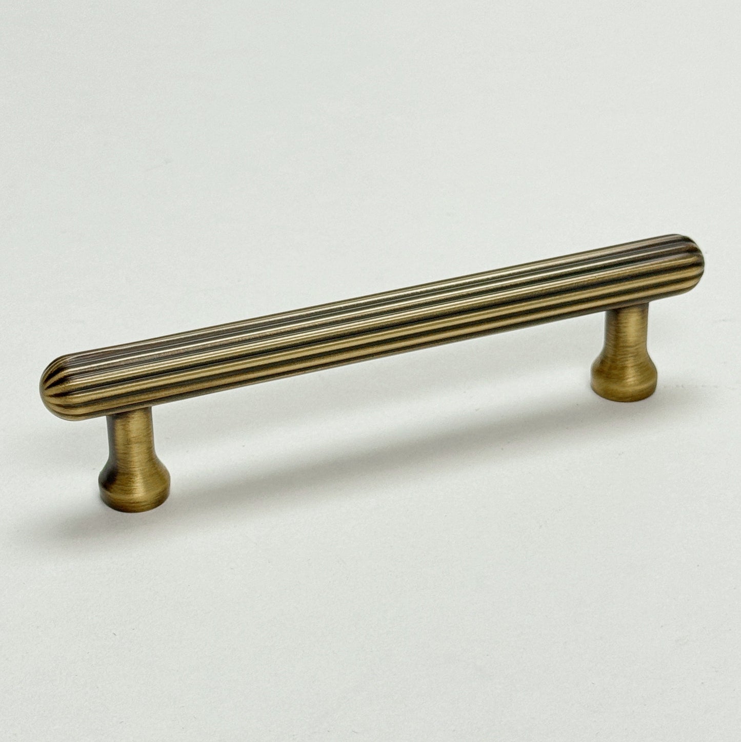 Fluted Antique Brass "Jewel" Ridge Cabinet Knobs and Pulls