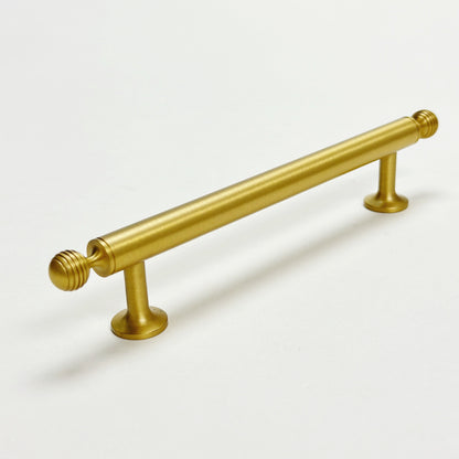 Satin Brass "Sweet" Beehive Cabinet Knob and Drawer Pulls.