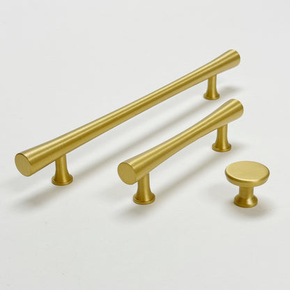 Satin Brass Cabinet Hardware "Collin" Drawer Pulls and Cabinet Knobs