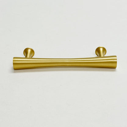 Satin Brass Cabinet Hardware "Collin" Drawer Pulls and Cabinet Knobs.