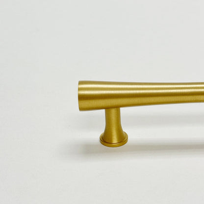 Satin Brass Cabinet Hardware "Collin" Drawer Pulls and Cabinet Knobs.