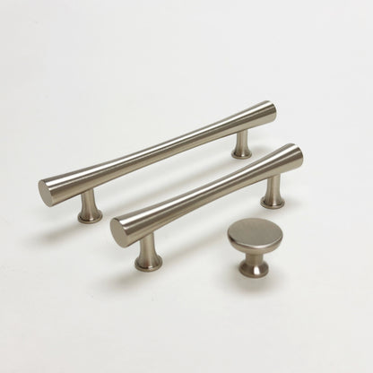Brushed Nickel Cabinet Hardware "Collin" Drawer Pulls and Cabinet Knobs.