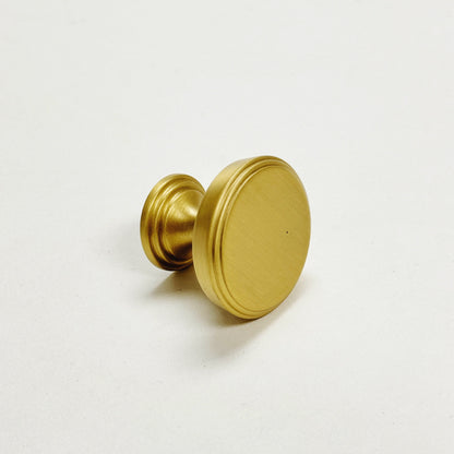 Satin Brass "Marion" Cabinet Knob and Drawer Pulls.