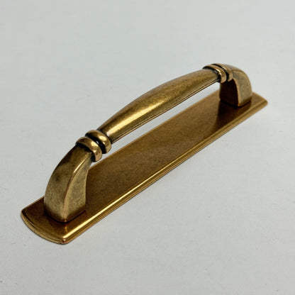 Backplate Antique Brass "Portofino" Drawer Pull and Knob.