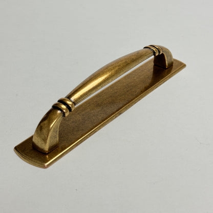 Backplate Antique Brass "Portofino" Drawer Pull and Knob.