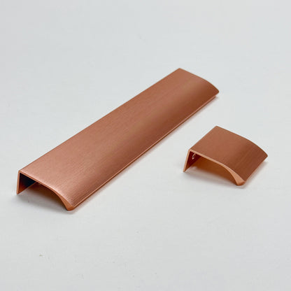 Tab Brushed Copper "Edge" Finger Drawer Pulls