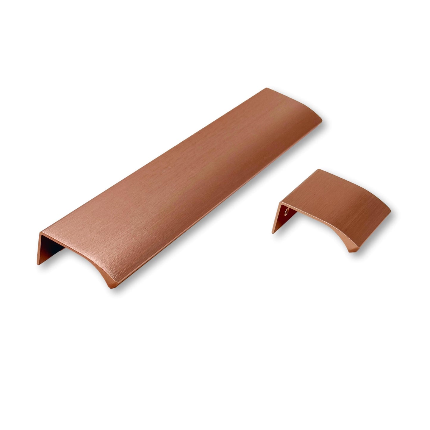 Tab Brushed Copper "Edge" Finger Drawer Pulls
