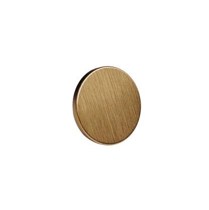 Round Brushed Bronze "Plato" Flat Cabinet Knob.