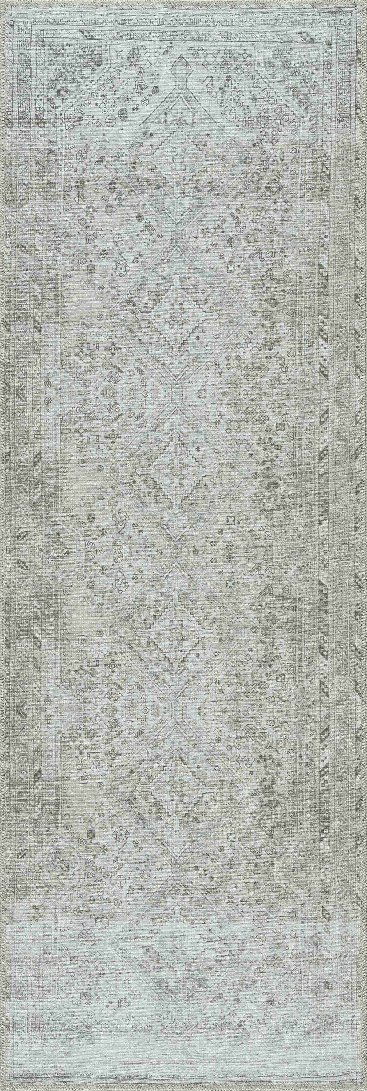 Barny Sage Flat Pile Washable Rug