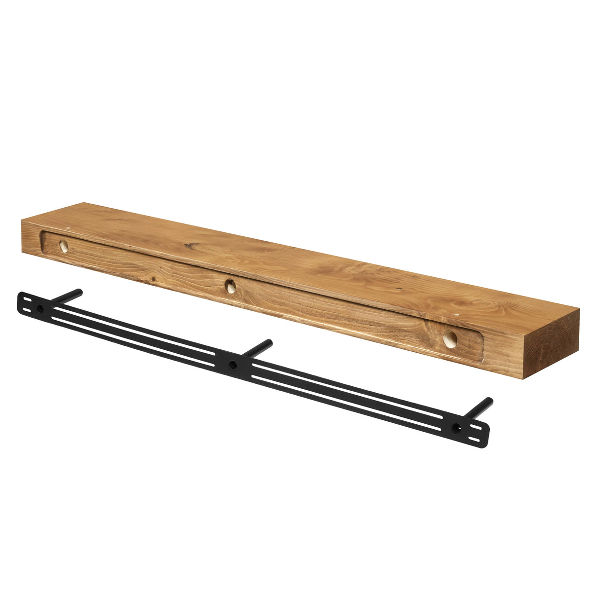Smooth Solid Floating Timber Fireplace Mantel Shelf.