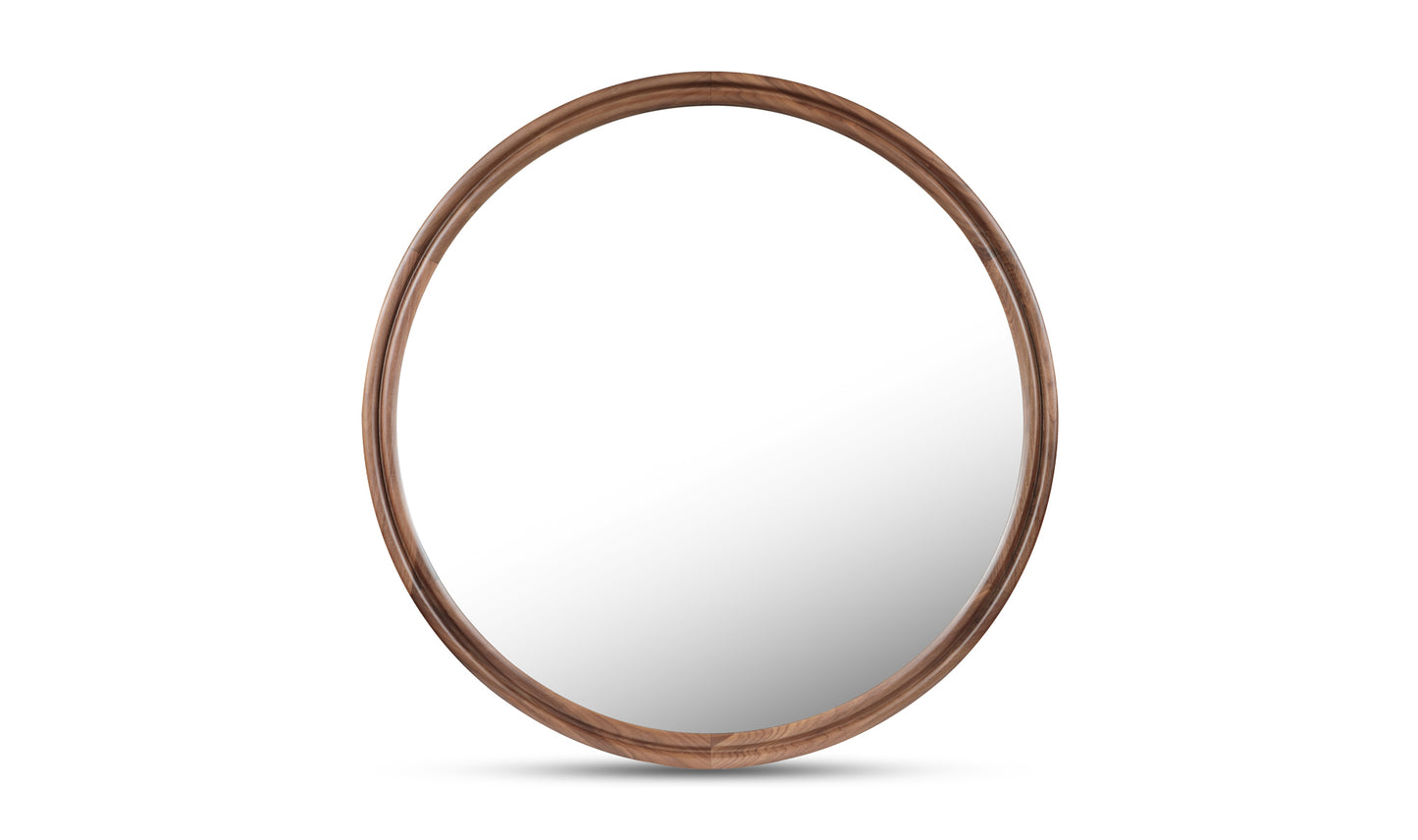 Alcott Large Round Mirror Walnut