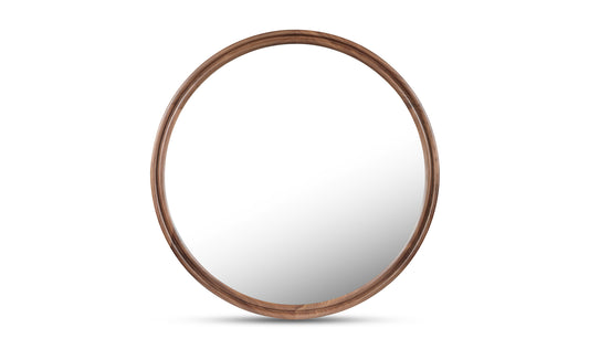 Alcott Large Round Mirror Walnut
