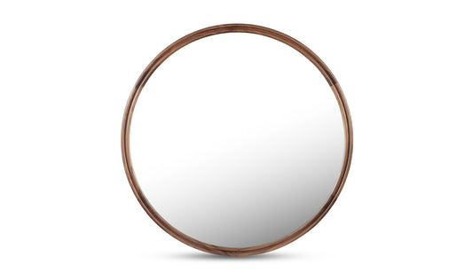 Alcott Small Round Mirror Walnut