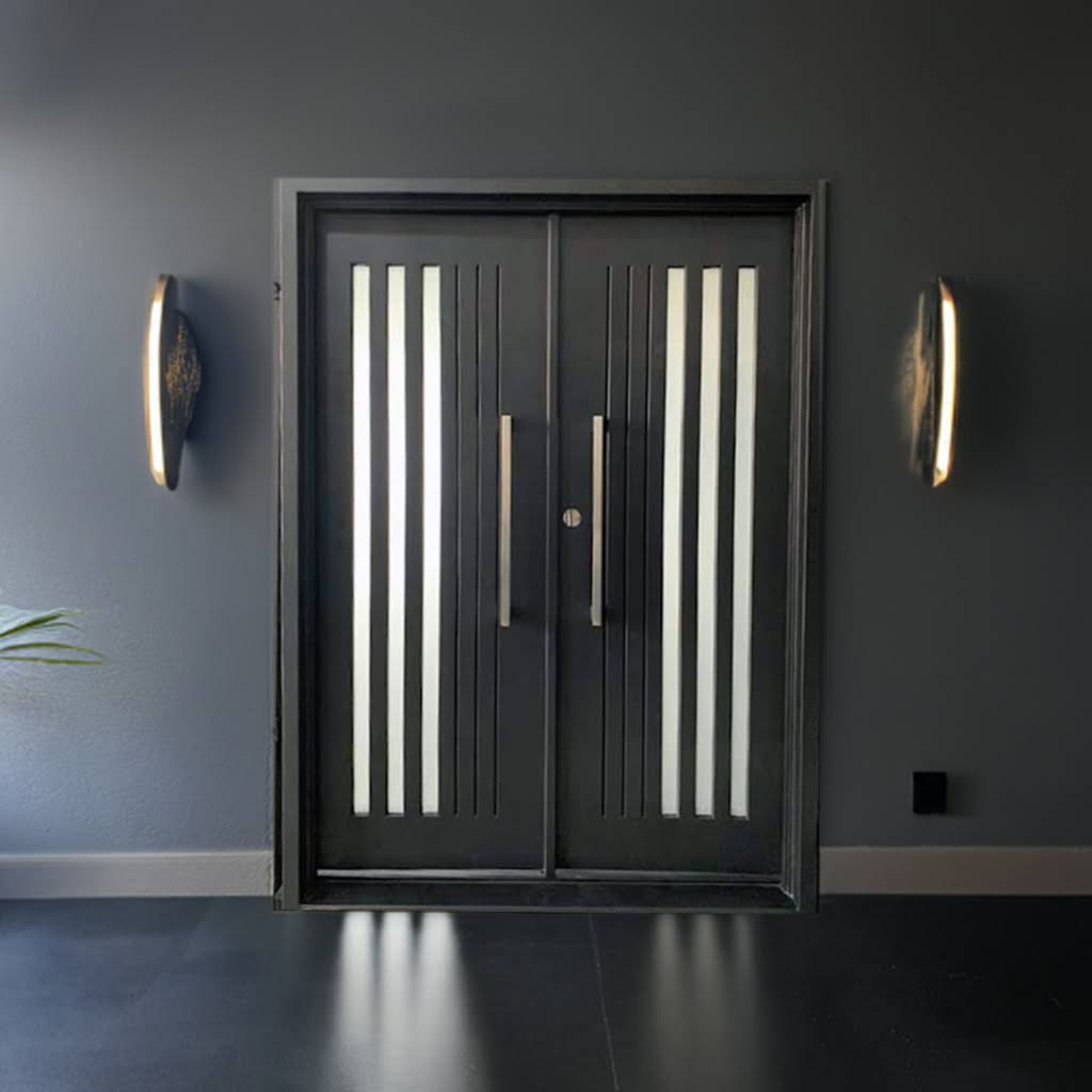 Alta double doors with slim frosted glass