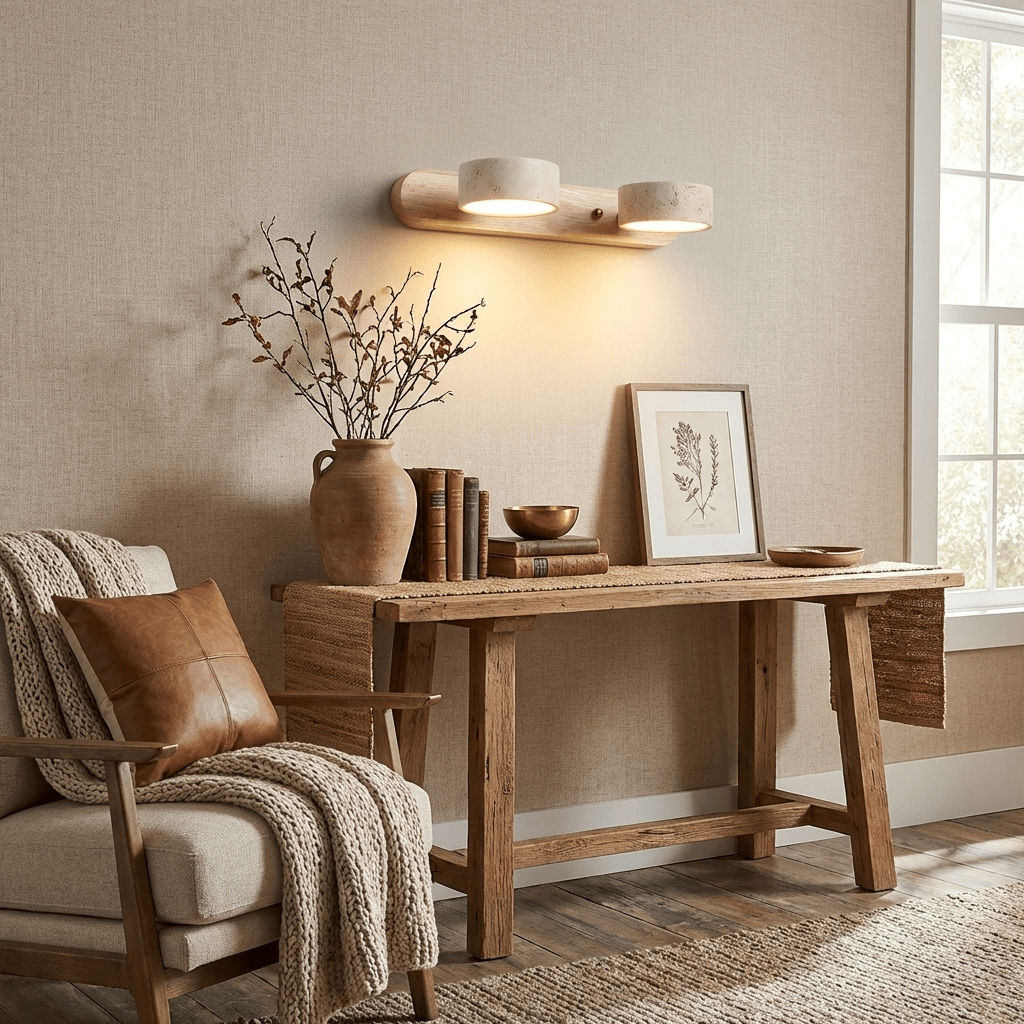 Travertine Duo Wall Light