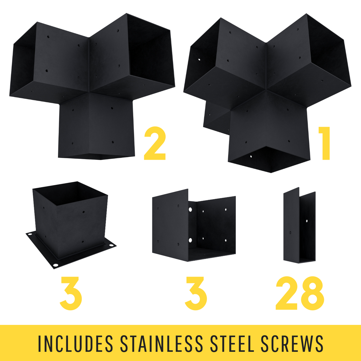 DIY Pergola Bracket Kit for an Attached Pergola With Slatted Roof - Any Size Up to 24' x 12'.