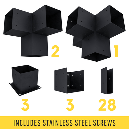 DIY Pergola Bracket Kit for an Attached Pergola With Slatted Roof - Any Size Up to 24' x 12'.