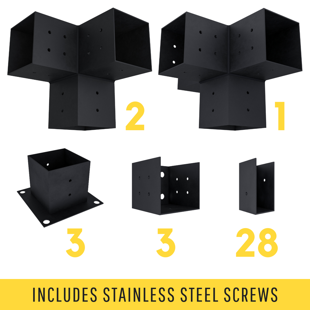 DIY Pergola Bracket Kit for an Attached Pergola With Slatted Roof - Any Size Up to 24' x 12'.