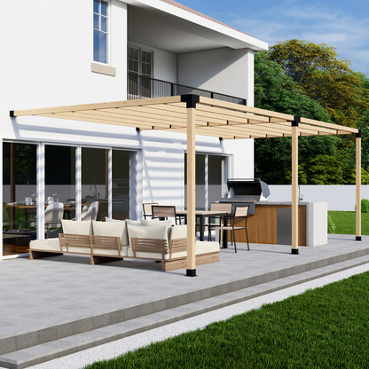 DIY Pergola Bracket Kit for an Attached Pergola With Slatted Roof - Any Size Up to 24' x 12'.