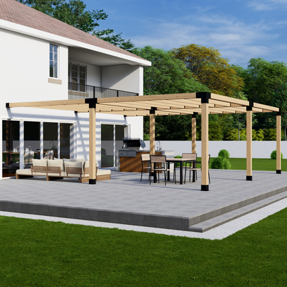 DIY Pergola Bracket Kit for an Attached Pergola With Slatted Roof - Any Size Up to 24' x 24'.